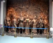 博物館雕塑中的不銹鋼人物雕塑，展館場景復原的歷史題材